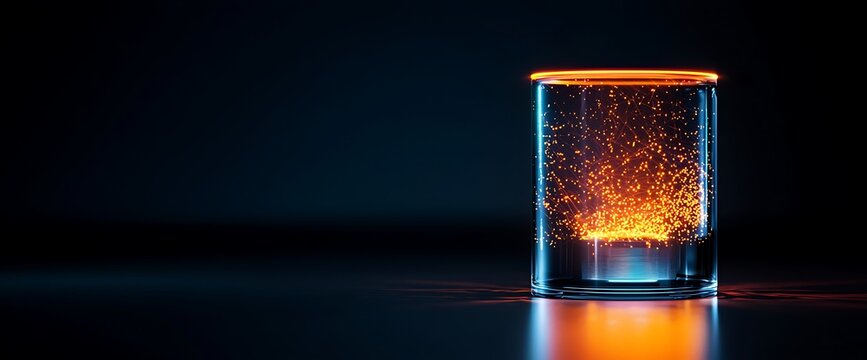 Abstract glass with glowing interior
