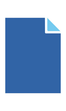 Folded document paper icon in royal and sky blue isolated on a white background professional business document concept