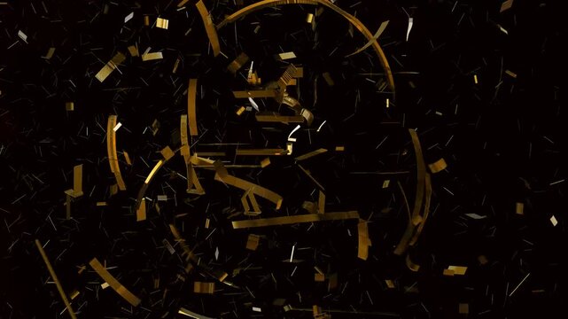 luxury gold 3D animation the king logo with shatter effect background