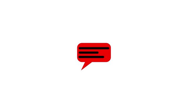 Flat message icon symbolizing conversation, or communication in modern user interface designs.4 k video....