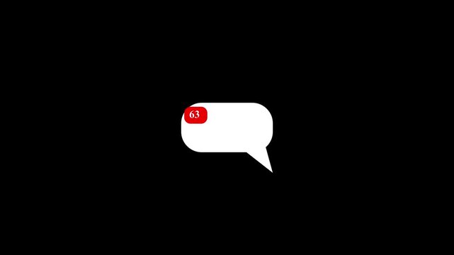 Flat message icon symbolizing conversation, or communication in modern user interface designs.4 k video....