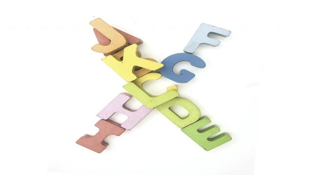 The alphabet with the letter X wooden letters 