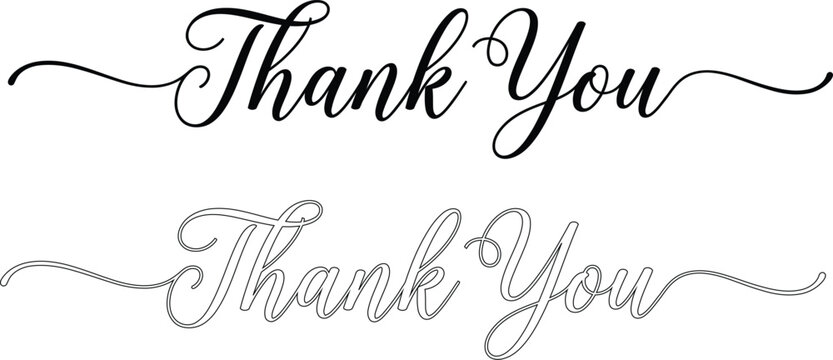 Elegant calligraphic thank you phrase illustrations