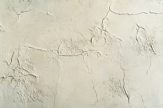 Textured Beige Plaster Wall with Subtle Cracks and Imperfections.