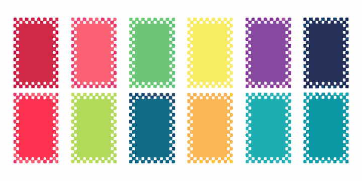 Rectangular Blocks With Dotted Borders Colorful Vector Illustration
