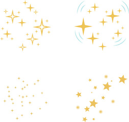 Obraz premium Golden sparkles float across a clean white canvas