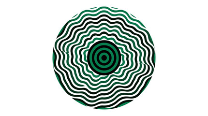 Fototapeta premium Abstract Green and Black Concentric Circles Optical Illusion Graphic
