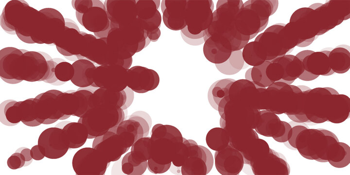 Red halftone concentric circle background. Rippled sonic wave ring wallpaper. Dotted radial gradient texture. Vector rasterized rough backdrop for epicenter, target, radar signal, vibration concept