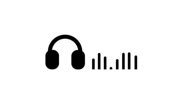 A headphone icon with audio level bars representing sound output monitoring, music playback, or audio volume indication