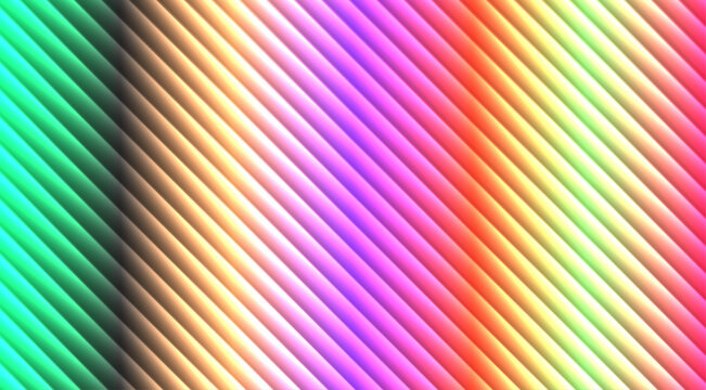Abstract background, with diagonal stripes, featuring a vibrant, multi-colored gradient transition, from green to, purple, orange, and red