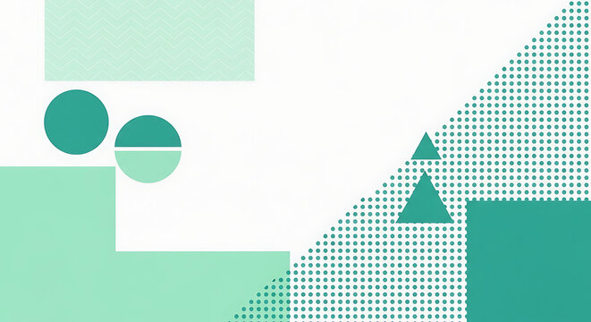 Minimalist composition with geometric teal shapes and halftone patterns geometric halftone triangles abstract background minimalist composition creative backdrop