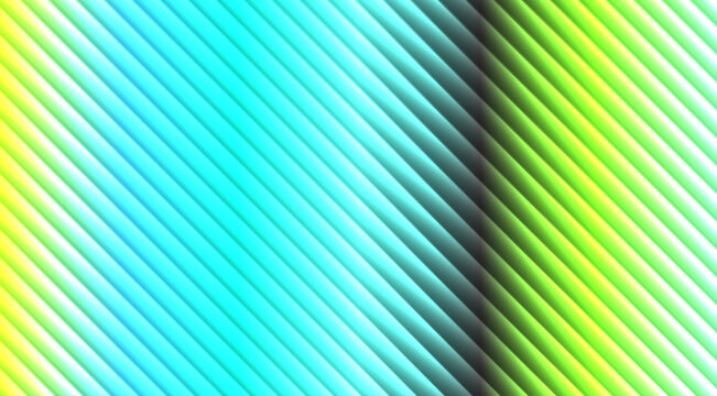 Abstract background, with diagonal stripes, transitioning from yellow, and cyan to, a dark central, gradient shadow effect