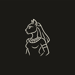 Fototapeta premium Bastet Egypt Logo