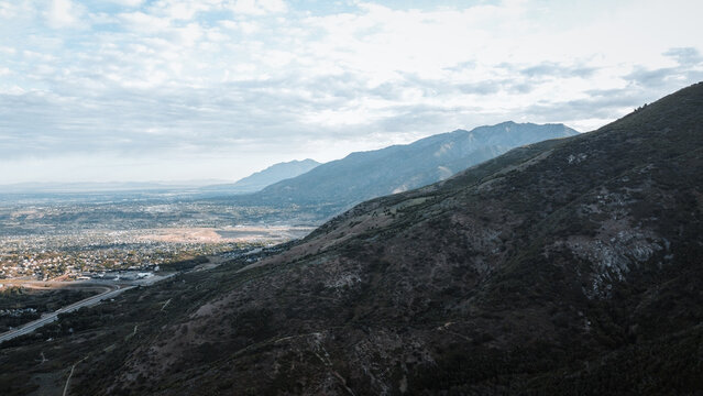 Aerial View of Fernwood Cabin Trail Wasatch Mountains Layton Utah in Spring