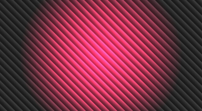 Abstract background, with diagonal stripes, vibrant pink gradient, light effect transitioning, into dark grey shadows