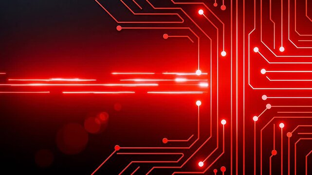 Red glowing circuit board pattern