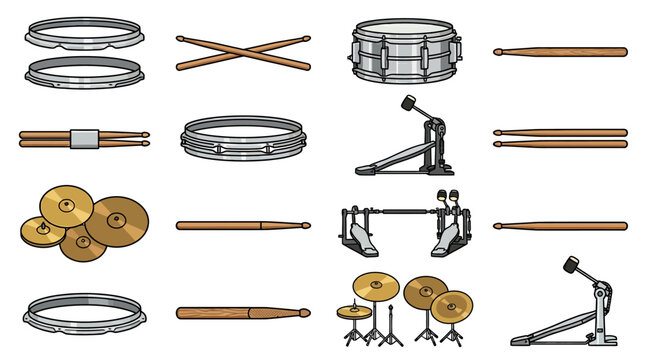 Drum Kit Musical Instruments.