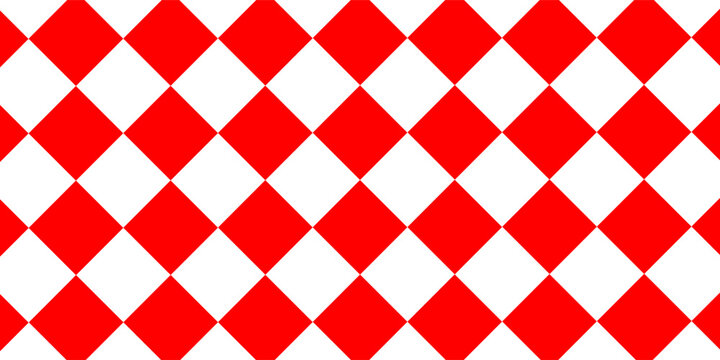 Red and white checkerboard pattern. Seamless vector design suitable for fashion, home wares and branding