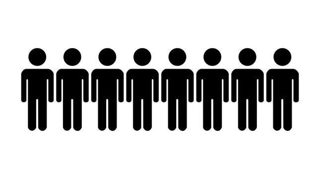 Community Leadership Icon with Centered Human Figures in Minimal Monochrome Arrangement on White Background Visual Design