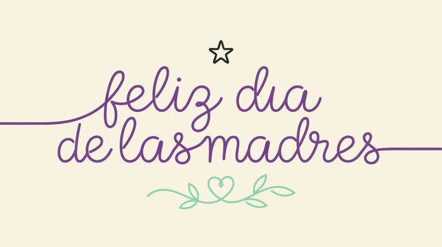 Feliz dia de las madres Spanish typography greeting on cream background