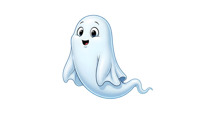 Playful ghost character suitable for Halloween, kids design, and fun illustrations.