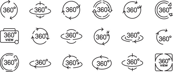 Various rotation arrows indicating three hundred sixty degree views and directions © md