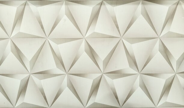 ​White 3D geometric triangle pattern wall texture background