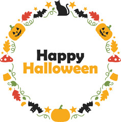 Fototapeta premium Happy halloween wishes with spooky decorations