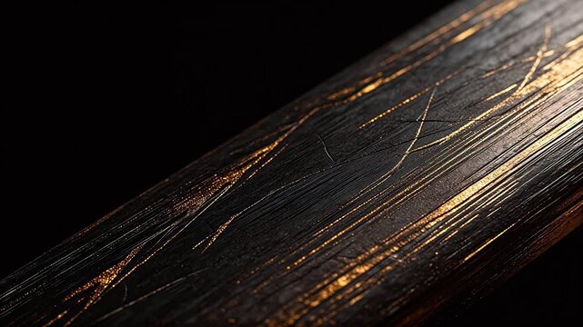 Closeup of textured surface with golden streaks