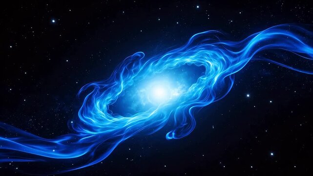 Blue cosmic nebula in space