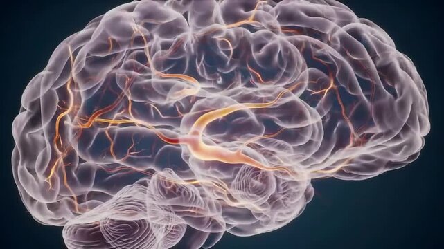 Close-Up Visualization of Lateral Geniculate Nucleus Region in Human Brain Showcasing Neural Pathways and Activity
