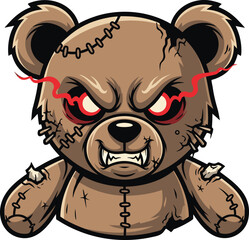 Obraz premium Scary Teddy Bear with Stitches.