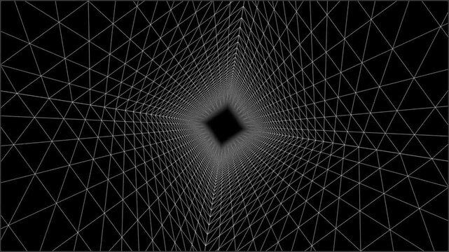 Seamlessly Looping 3d Wireframe Tunnel Abstract Background Motion Graphic