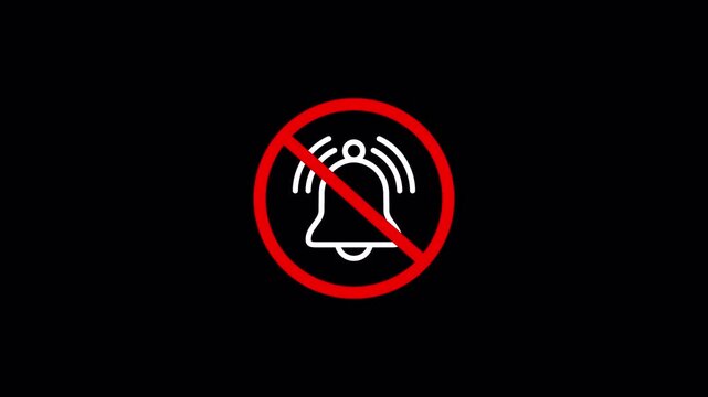  No noise sign bells icon. silent mood bell notification icon animated