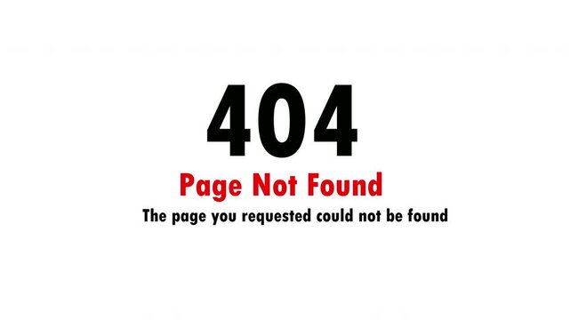 Modern 404 Page Not Found error message isolated on white background