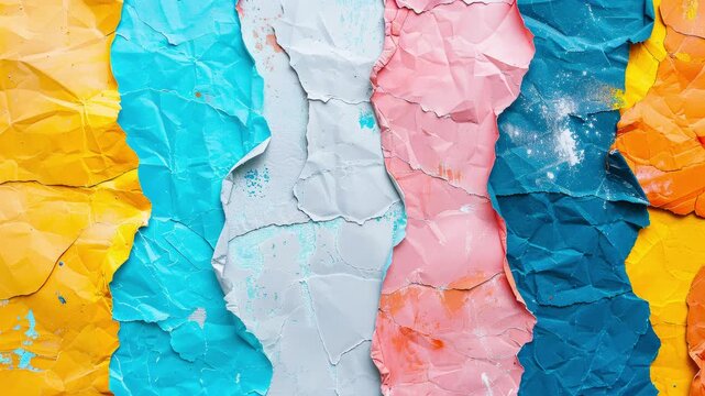 Old colorful posters of numbers ripped torn crumpled paper, slideshow of old colorful posters collage ripped torn crumpled paper.
Vintage random poster ripped torn crumpled paper abstract grunge.