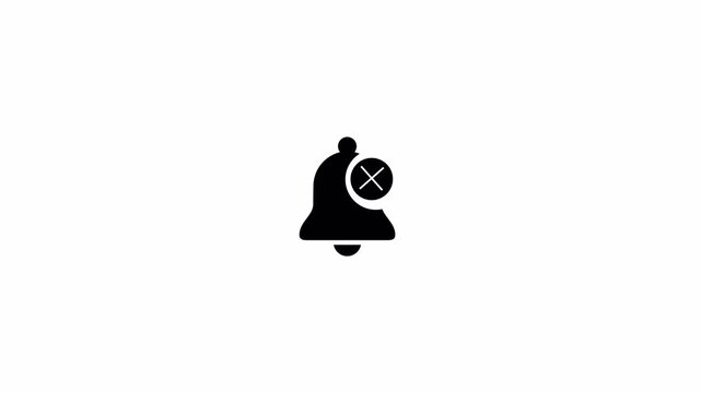  No noise sign bells icon. silent mood bell notification icon animated