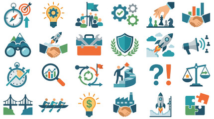 Business icons and symbols set. © kelik