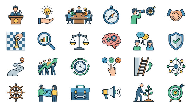 Business icons and symbols collection.