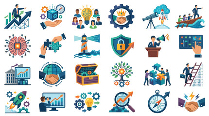 Fototapeta premium Business icons and symbols collection.