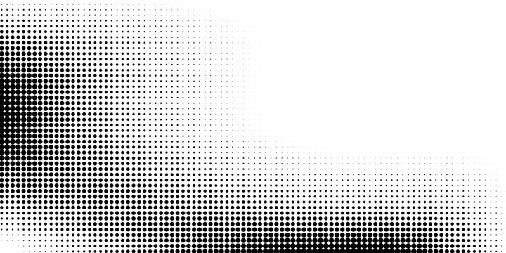 Grunge halftone gradient background. Faded grit noise texture. White and black sand wallpaper. Retro pixelated backdrop abstract