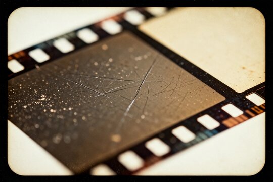Vintage Film Strip with Scratches and Dust