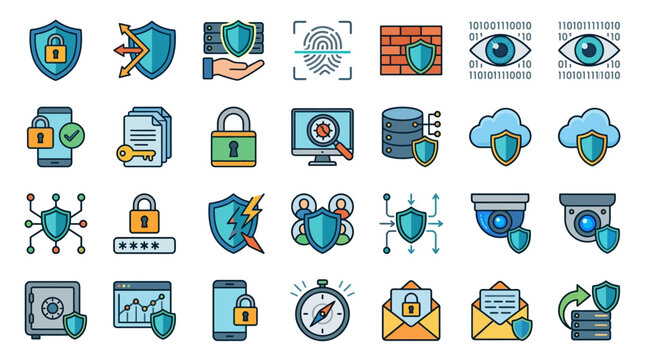 Security icons for digital protection.
