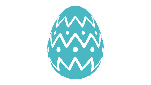 Easter egg, decorative egg, blue Easter icon, white pattern
