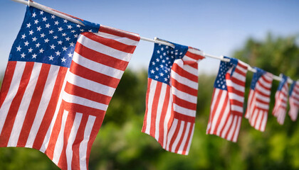 Obraz premium Patriotic Bunting in Breeze