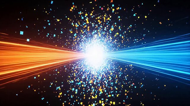 Abstract light beams converging in space
