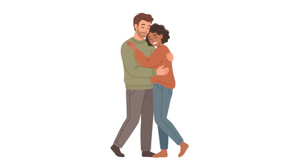 Fototapeta premium Man and woman dancing together slowly.