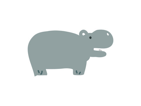 可愛いカバのイラスト