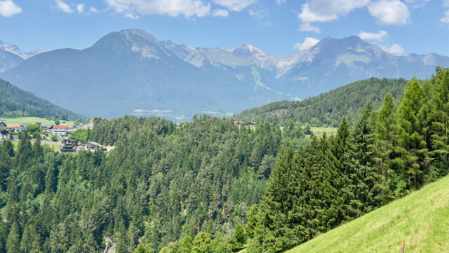Austrian Summer Alpine Landscape in Pitztal Valley