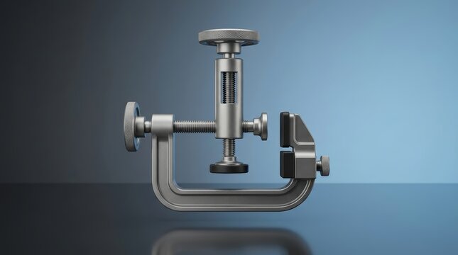Edge clamp 3D render side gripping tool engineered for panel alignment assembly support and workshop applications